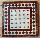 Mosaikkbord 30x30 cm i beige/ burgunder fliser thumbnail